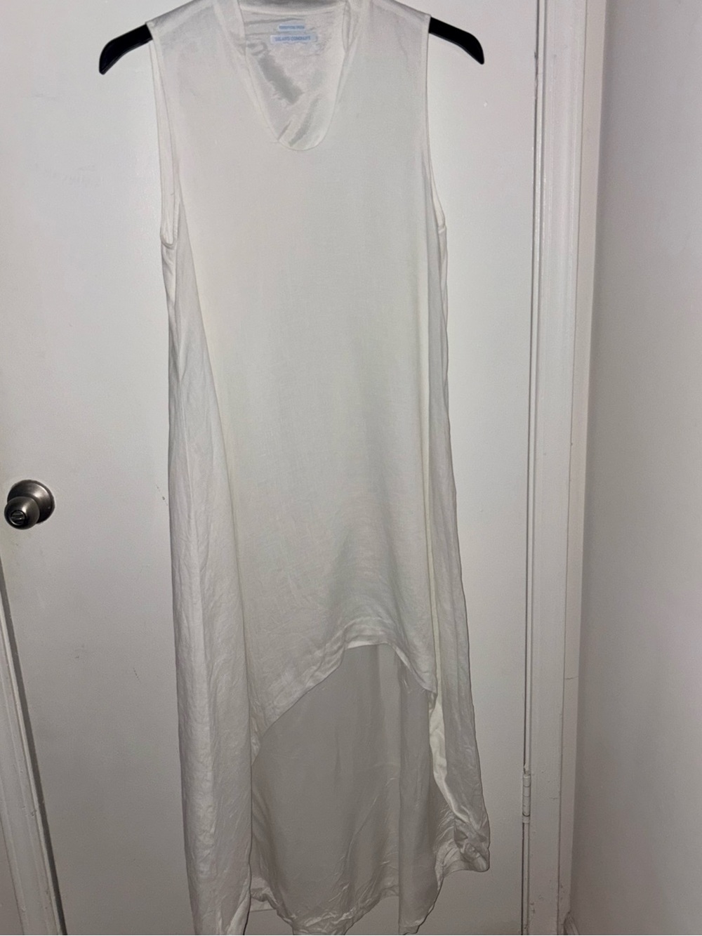 πππIsland Company Persephone Linen White Sleeveless High-Low Maxi Dress Size M - Picture 3 of 5